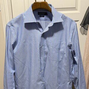 Lauren Ralph Lauren Men’s Classic Fit Non Iron Blue Stripe Dress Shirt 16 34/35
